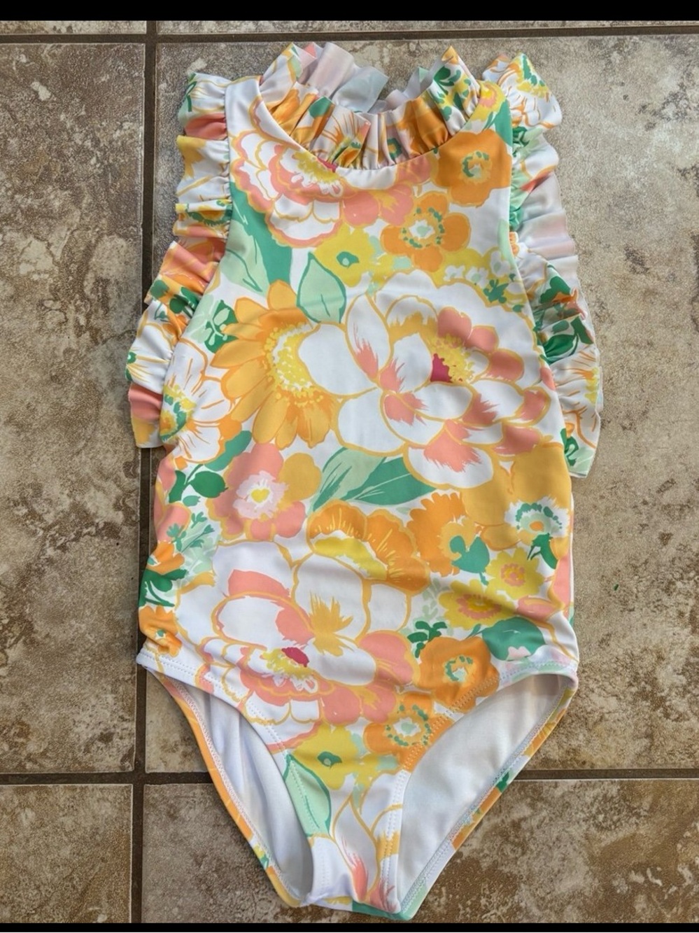 Janie & Jack Floral Ruffle Swimsuit